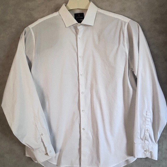 Stafford Other - Stafford Travel 365 Mens XL 17-17.5 36-37 White Regular‎ Fit Dress Shirt Repreve